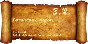 Barancsek Manon névjegykártya